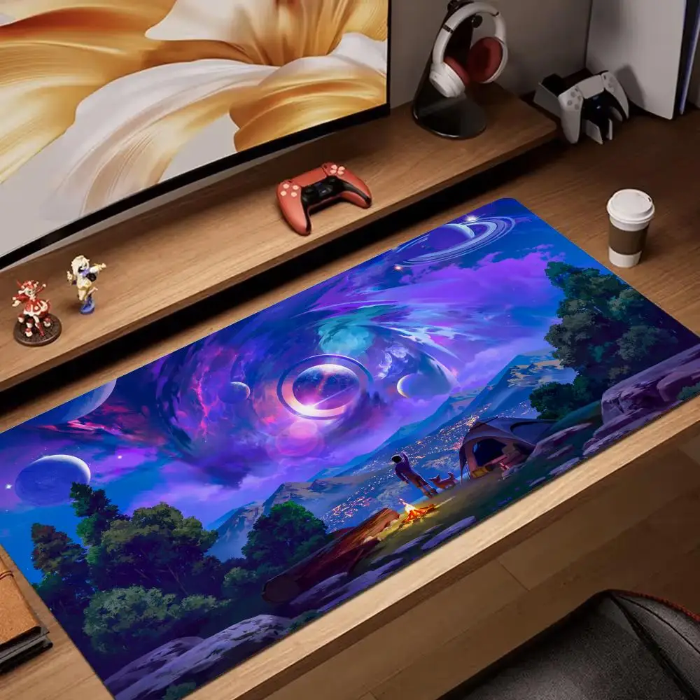 

Purple planet Mouse pad anime mousepad gaming mats desk mat pc accessories keypad expansion pads rubber anti-slip edge-locking