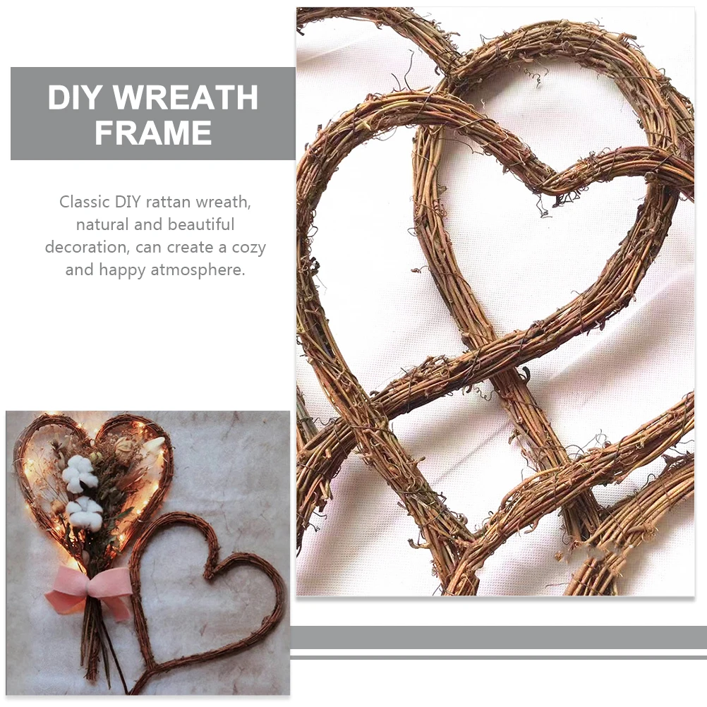 

2 Pcs Wreath Diy Rattan Shaped Rattan Circle 15cm 10cm Handle DIY Wreath Garland Frames for Holiday Flower Shop Decor
