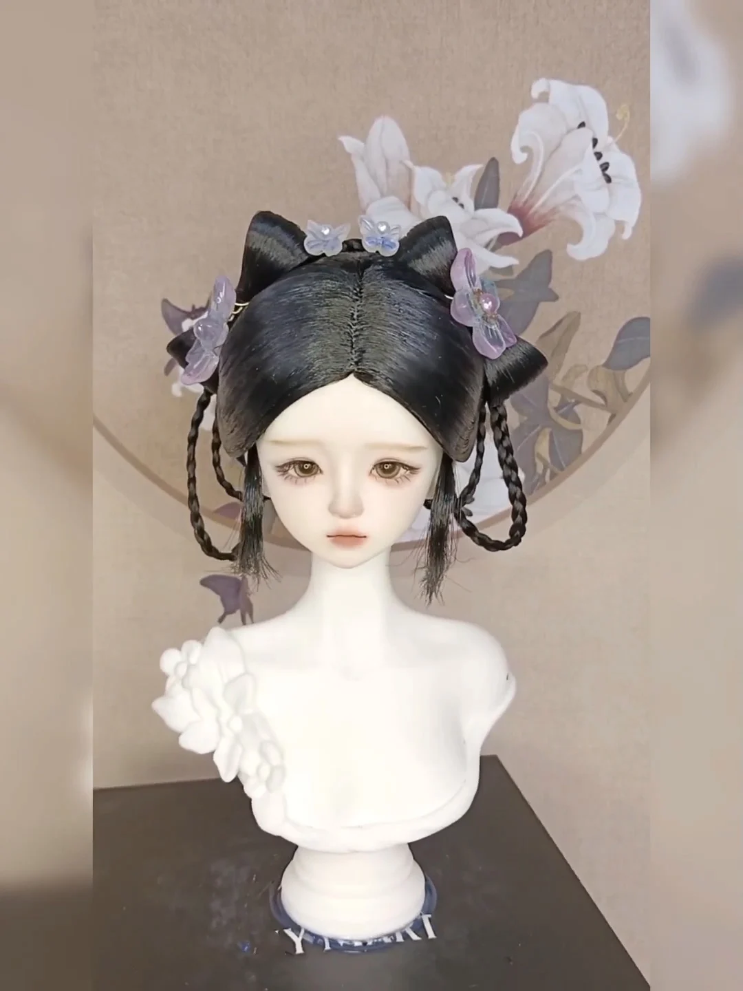 1/6 1/4 1/3 مقياس BJD دمية الباروكات القديمة زي Hanfu خمر الشعر الطويل الجنية شعر مستعار ل MSD SD13 فتاة كبيرة SSDF اكسسوارات A1794