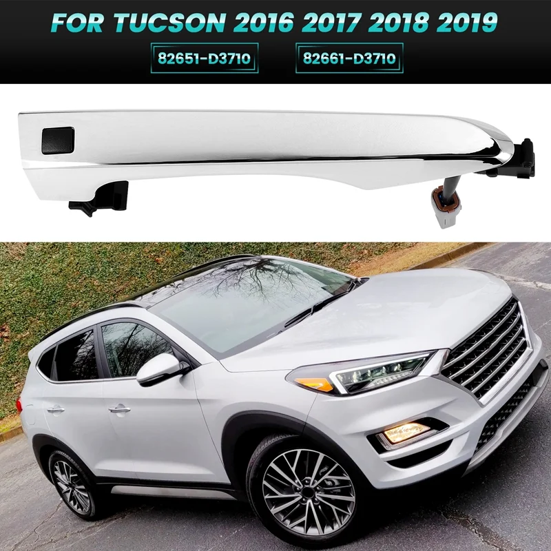 

Hot Selling-Chrome Exterior Front Door Smart Key Handle Fit For Hyundai Tucson 2016 2017 2018 2019,Chrome Exterior Front Door Sm