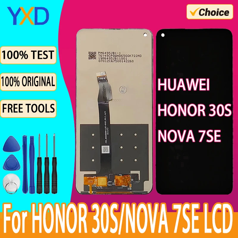 

ЖК-дисплей для HUAWEI Honor 30S, ЖК-дисплей с сенсорным экраном и дигитайзером в сборе для HUAWEI Honor 30s, NOVA7SE, сменный ЖК-экран