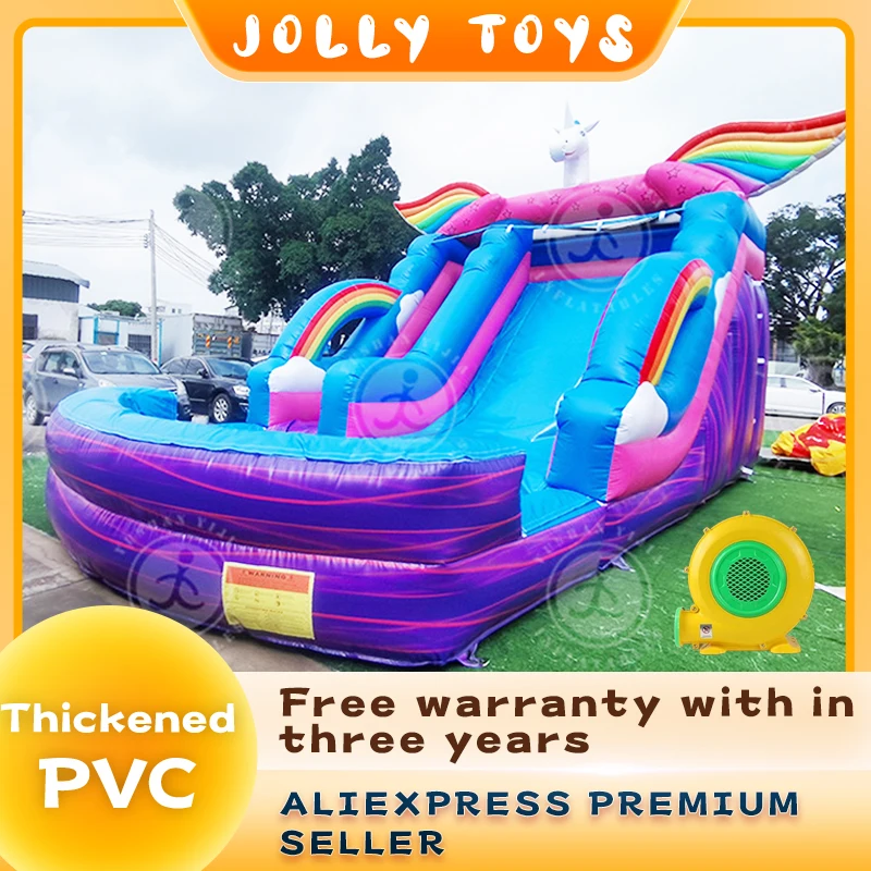 Colorful PVC inflatable large children's castle, customizable outdoor inflatable bounce slide