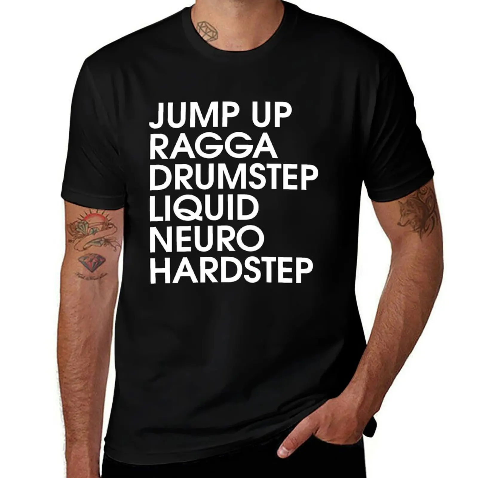 

Junglist dnb genres white T-Shirt summer shirt anime shirt anime figures mens white t shirts