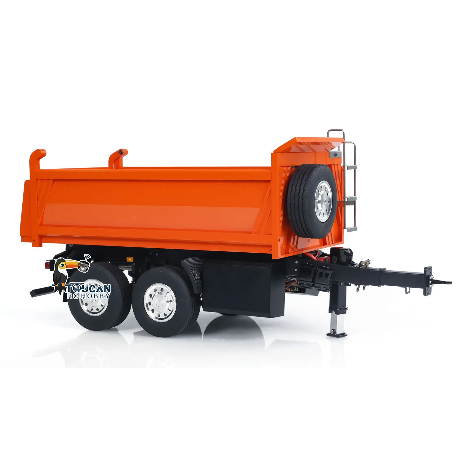 Metal LESU 1/14 RC Trailers 2-Axle Hydraulic Self-dumping Full Radio Control Trailer Models TOUCAN Assembled Vehicle THZH1771