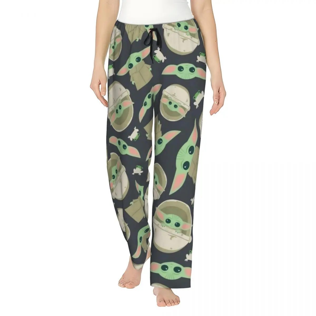 Pantalones de pijama para mujer, pantalones de descanso Baby Yoda, corte holgado, ropa de dormir de Star Wars