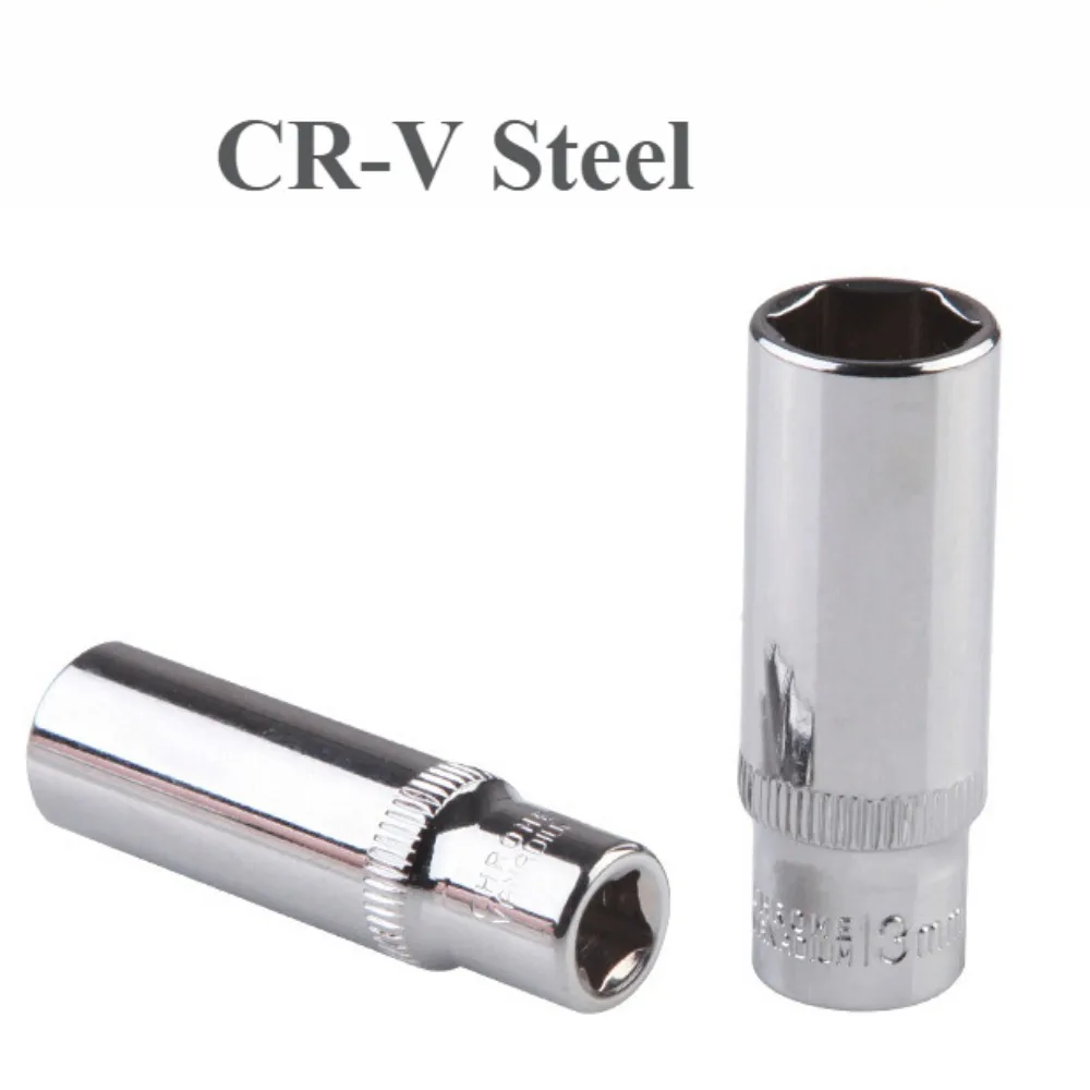 1/4inch Single Extension Hexagon Socket 6/8/10/13/14mm Premium Chrome Vanadium Steel Socket Chrome Plated Finish Socket Wrench image 2