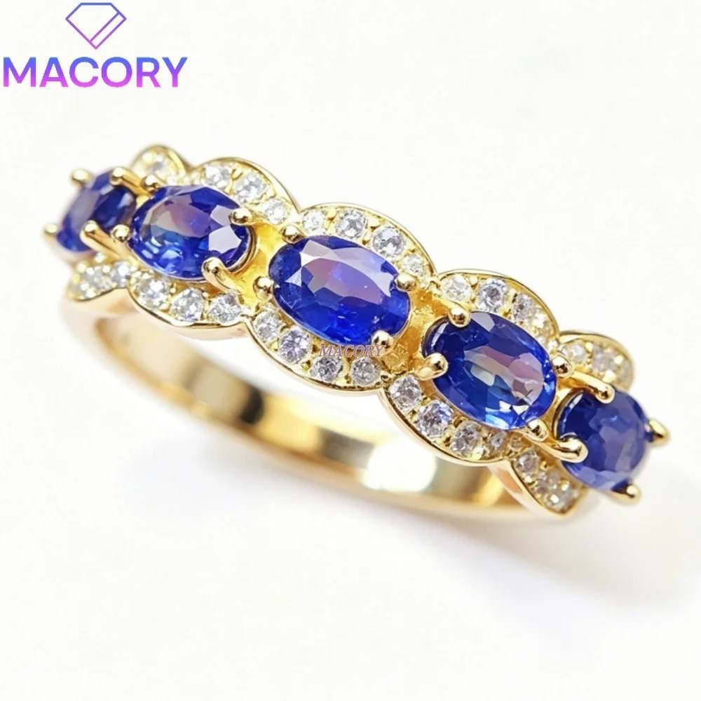 S925 sterling silver sapphire ring classic vintage design simple and stylish great for wearing to work or commuting gift choice