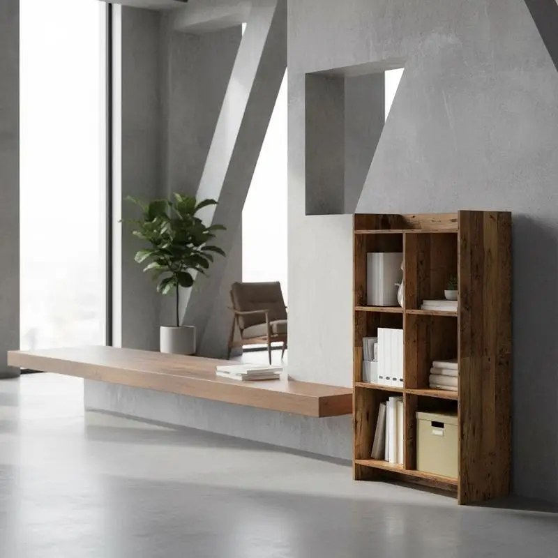 Bibliothèque en bois composite style vieilli 59x30x111 cm livraison locale