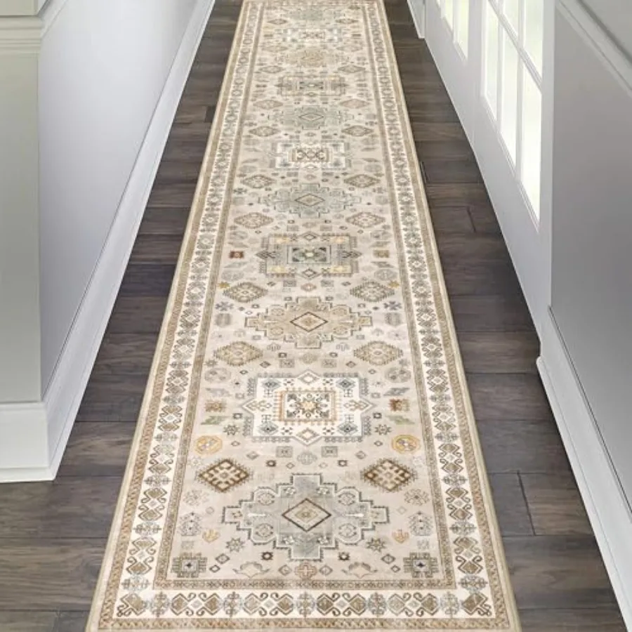 

2x10 NonSlip Washable LowPile Accent Rug with Vintage Distressed Look for Hallway Kitchen Mat Living Room Entryway Foyer Bedroo