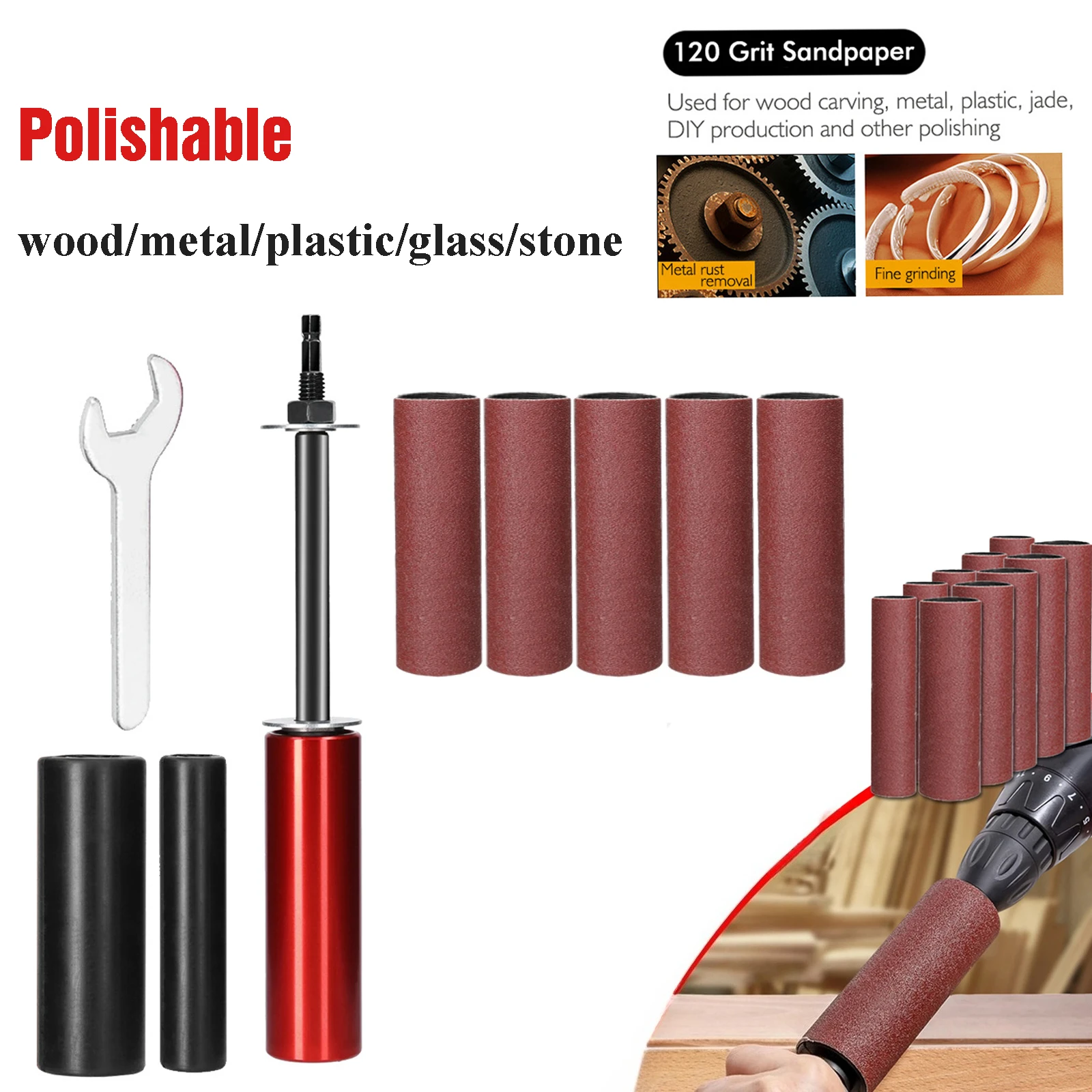 45-inch-sanding-sleeves-for-spindle-sander-120-grit-aluminum-oxide-sandpaper-grinding-rod-of-belt-sander-versatile-accessory