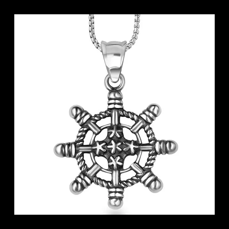 

Индивидуальный стиль ретро, стильный атмосферный кулон в форме руля в стиле ретро, ожерелье из титановой стали SP556