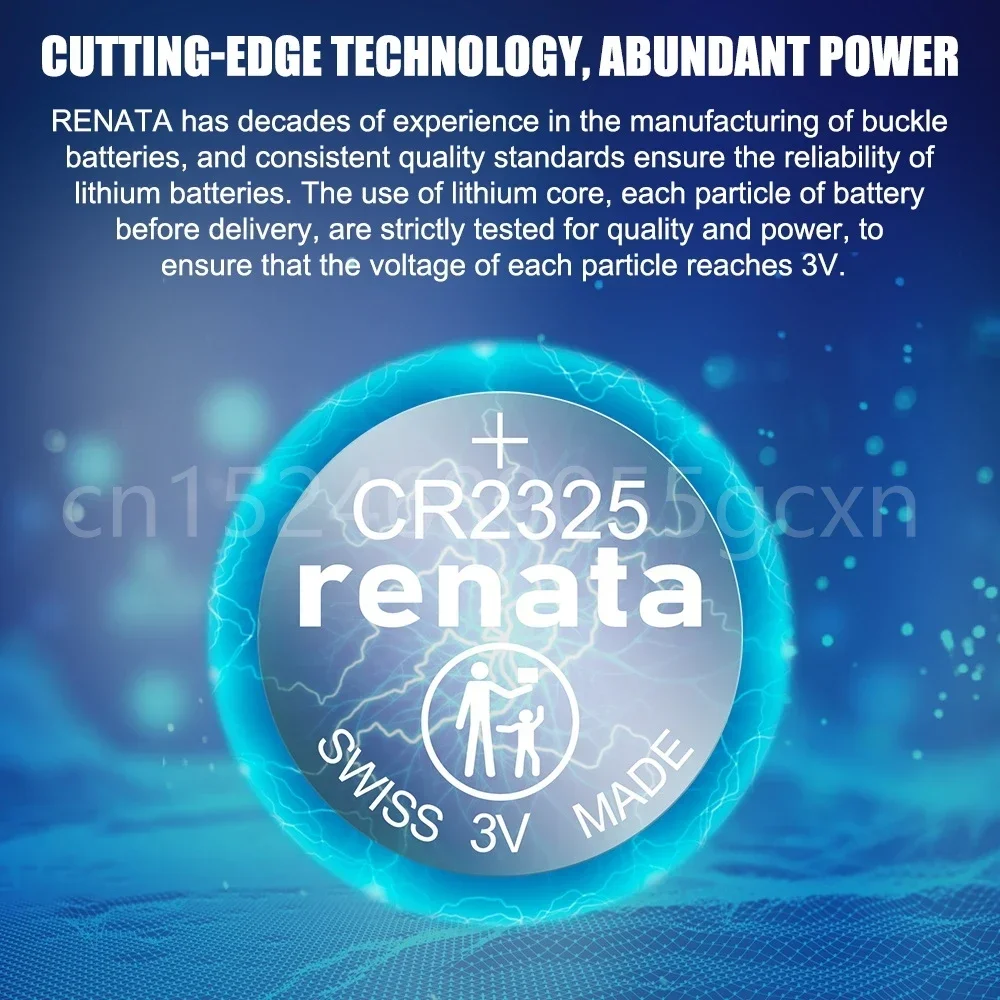 100% RENATA CR2325 CR 2325 BR2325 ECR2325 3V Lithium Battery for Toy Car Key Remote Control Shaver Watch Button Coin Cell