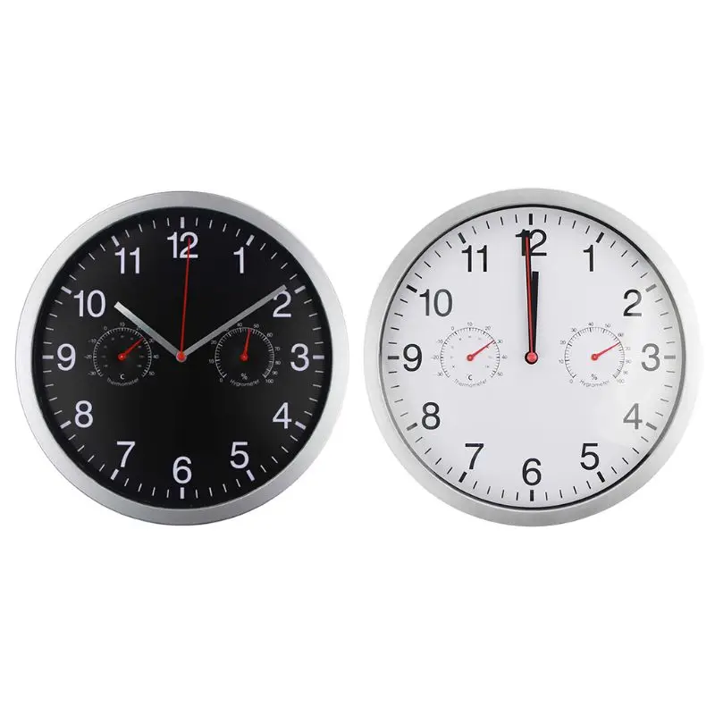 25.4cm No-Ticking Home Art Decors Wall Watch Metal Wall Clocks 2 Colors Choose