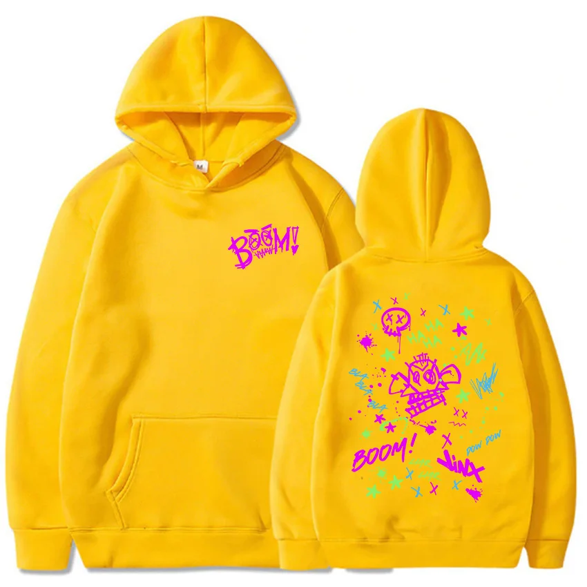 Damska bluza z kapturem Boom Monkey Jinx Arcane Hahaha Bluzy z kapturem Cartoon Funny Graphic Bluzy z kapturem Sudadera Mujer Winter Unisex Cloth