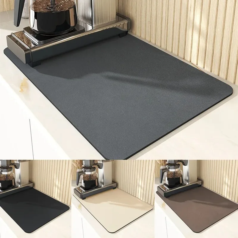 

Super Absorbent Kitchen Tableware Impermeable Drainage Mat Coffee Dish Drying Mat Heat Insulation Non-slip Pad Tableware Mats