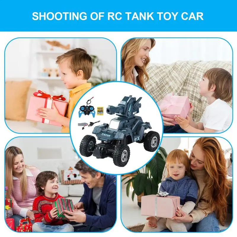 Remote Control Car Remote Control Toys With Lights Music RC Tank Set Outdoor Toys For Friends Christmas Birthday Boys Girls 4-12