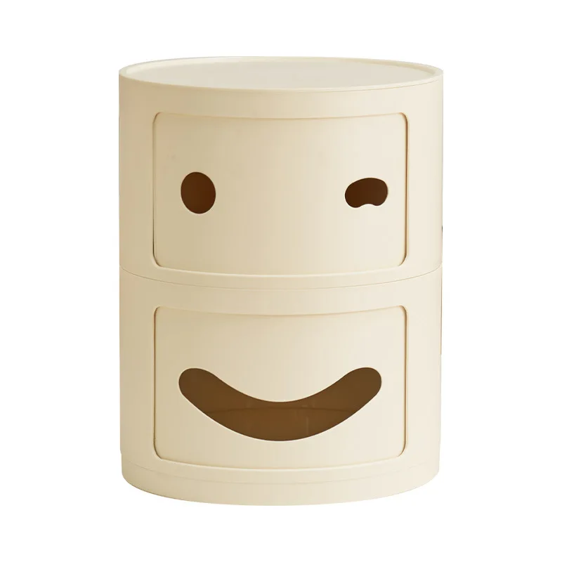 

White round creative small cabinet mini simple plastic side cabinet