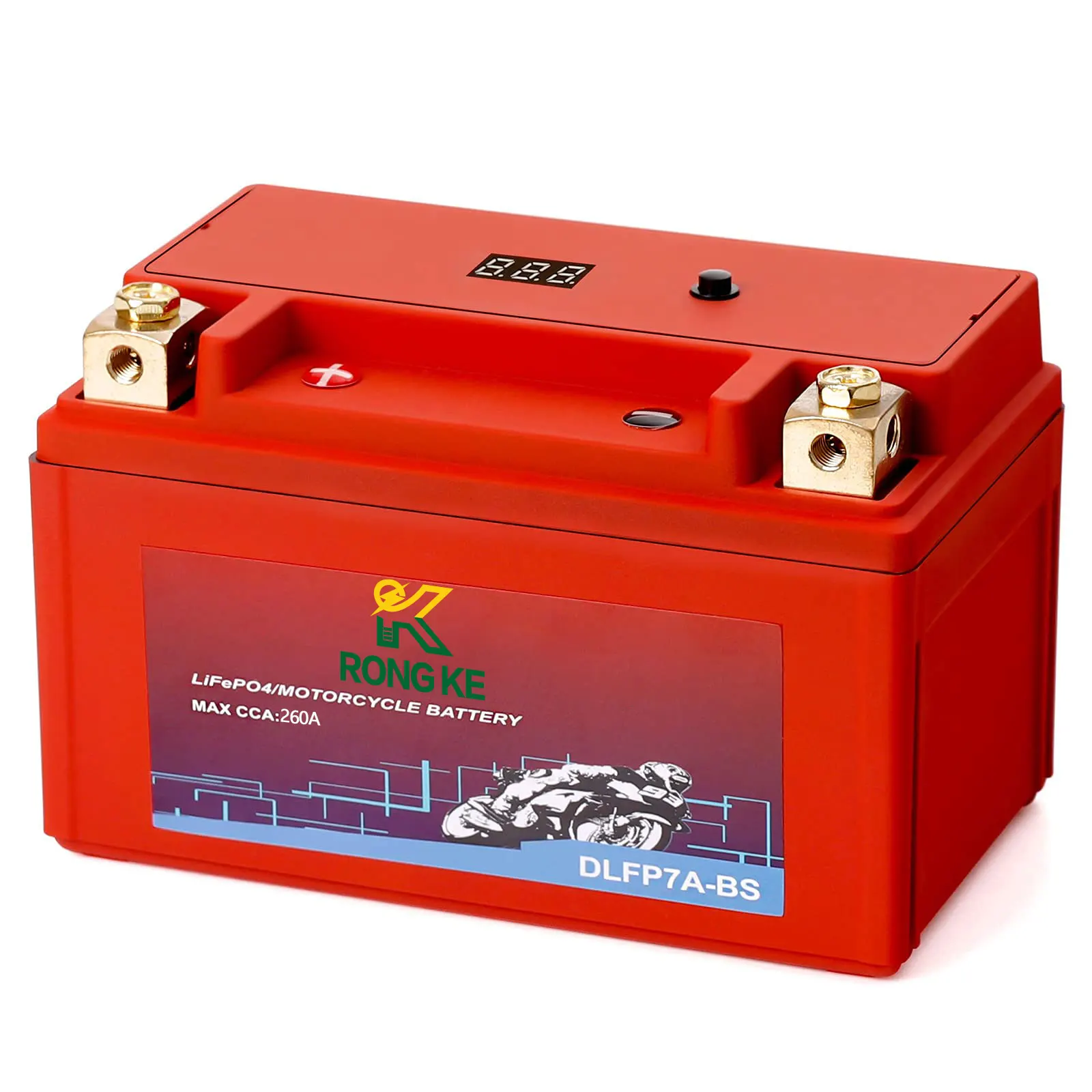 

260CCA LiFePO4 Lithium Motorcycle Battery Pack 12V 4Ah DLFP7A-BS Rechargeable Lithium Powersport Battery