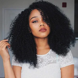 Perucas de Cabelo Afro Kinky Curly para Mulheres, Densidade 250%, Peruca Parte T com Renda Transparente, Cabelo Indiano Remy, Peruca Frontal 13x4, 4x1 10 principais vendas malha indiana - №10