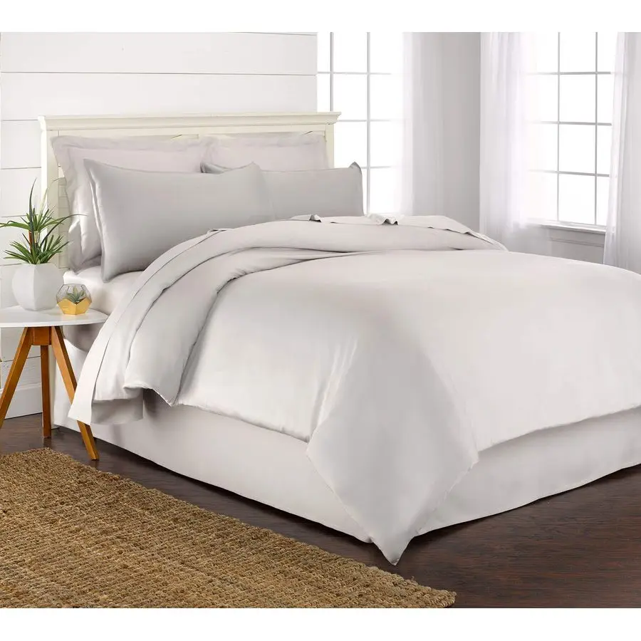 

Duvet Cover by , 3 Piece Set, Genuine 100 Organic Viscose Derived from Bamboo, Luxuriously Soft and Cooling, 2 Pillowcases Queen