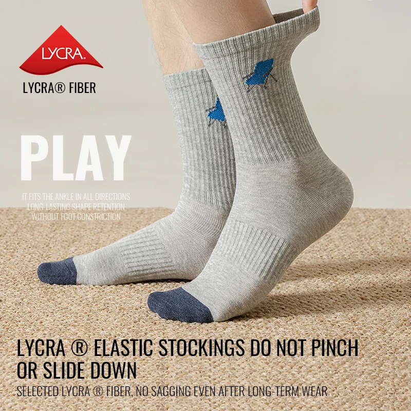 MiiOW Long Staple Pure Cotton Socks Winter Men Teens Athletic Sports Socks Long Crew Sock Moisture Wicking Anti Odor Warm Sock