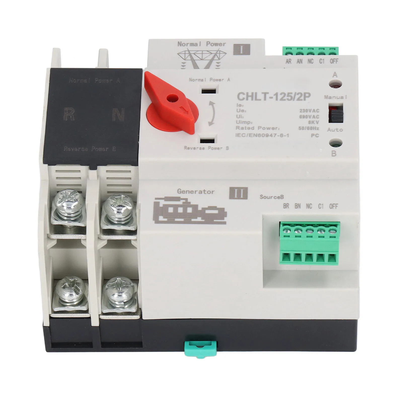Neuer automatischer Power-Transferschalter, flammhemmender Dual-Netzschalter für Einkaufszentrum,