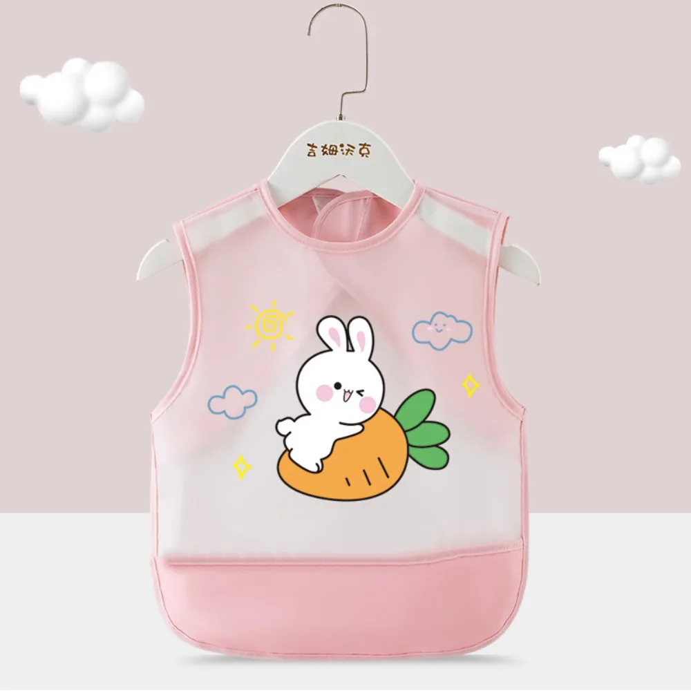 

Cartoon Pattern Eating Bibs Waterproof Anti-dirty Children Apron Bear Rabbits Washable Children Protective Clothing Children