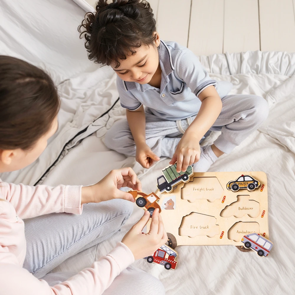 Quebra-cabeças de madeira brinquedos bebê montessor geometria quebra-cabeça animal forma do carro brinquedos tabuleiro jogos de correspondência brinquedos educativos aprendizagem