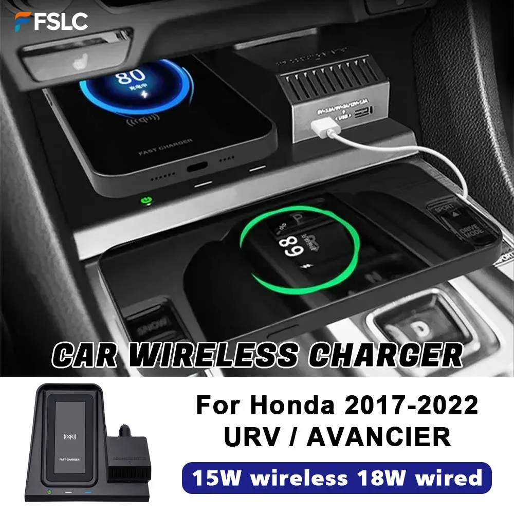 

⭐Genuine⭐ QI Wireless Charger Auto Parts 15W Quick For Honda URV/AVANCIER 2017-2022 USB Multi-socket Phone Accessories