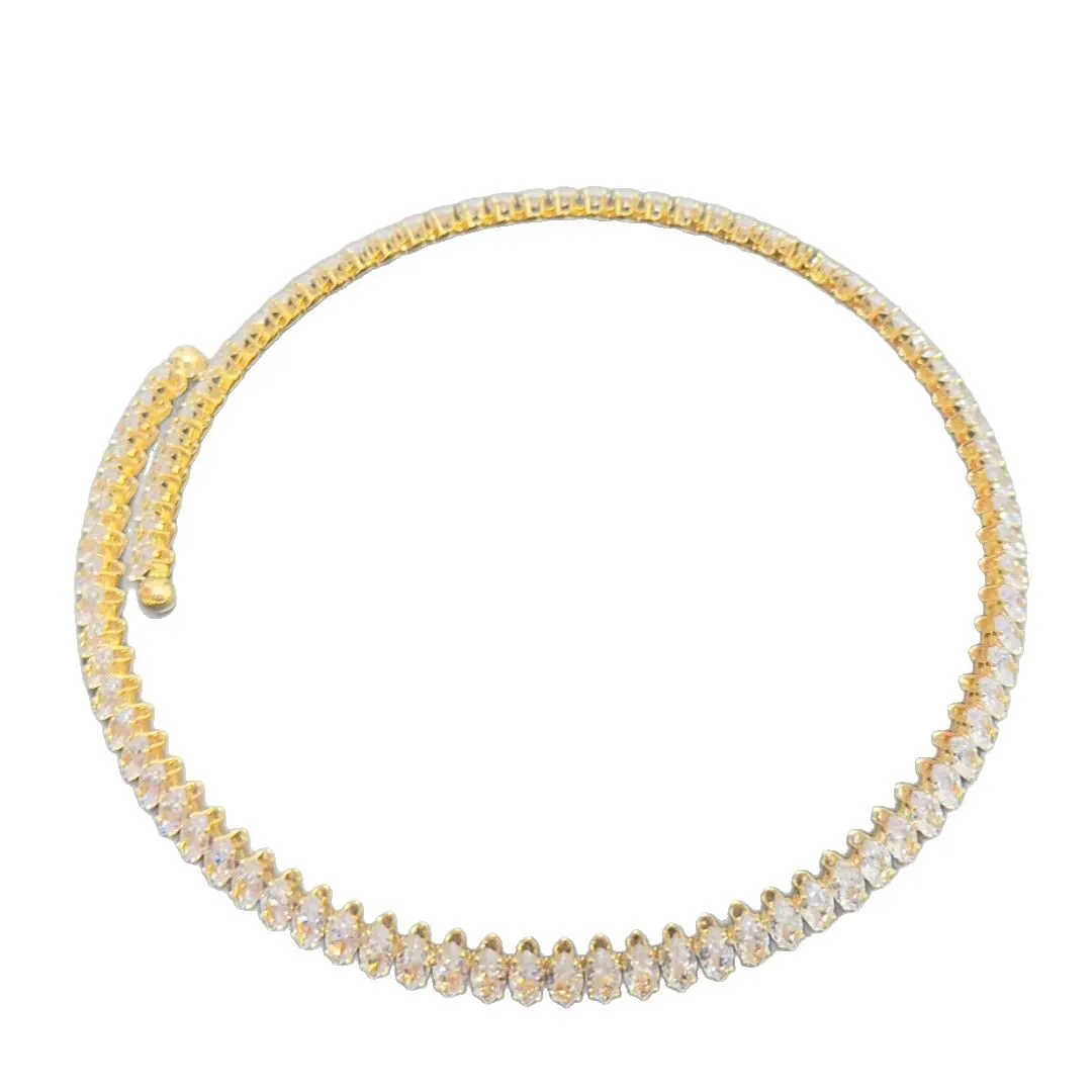 الطريق الأيمن جديد الراقية تصميم المتخصصة الفاخرة المألوف بسيط النحاس مطعمة الزركون كامل الماس طوق قلادة للنساء #1