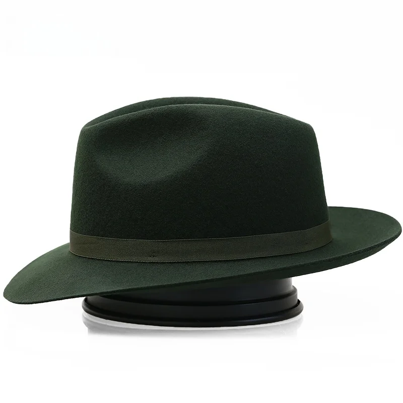 Sombrero Verde Estilo Denla Khaki, Gorra de Jazz Retro Británica, Sombrero de Lana Pura Versátil Coreano para Hombre y Mujer,...
