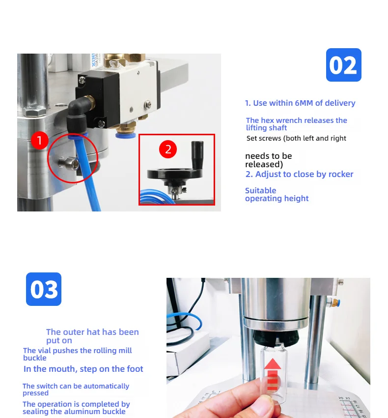 Desktop Semi-Auto Vial Sealing Machine Injec tion Glass Oral Liquid Bottle Ampou