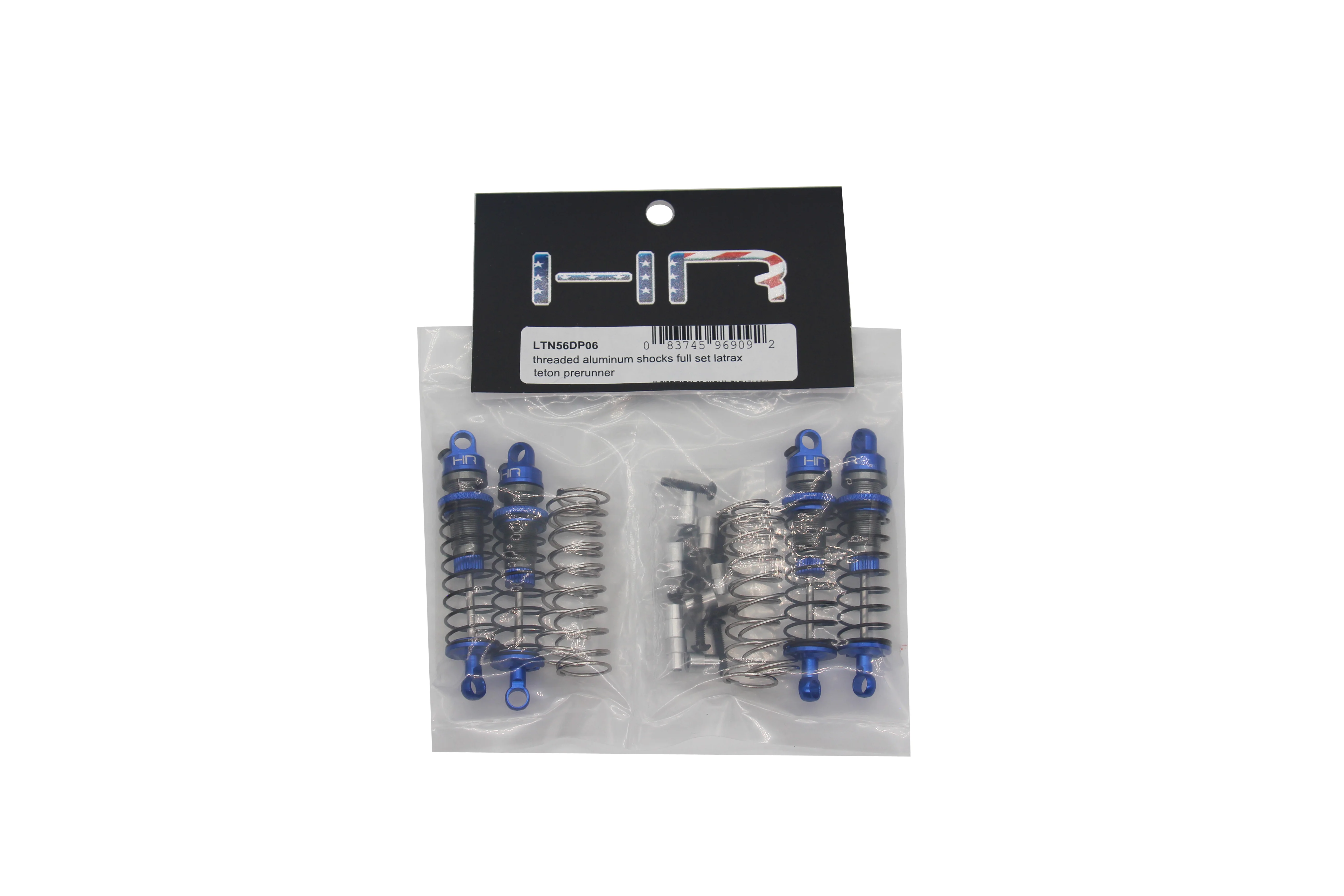 Hot Racing LTN56DP06 Threaded Aluminum Shocks Full Set (Blue, 4 pcs) for 1/18 Traxxas LaTrax Teton/Prerunner/Rally