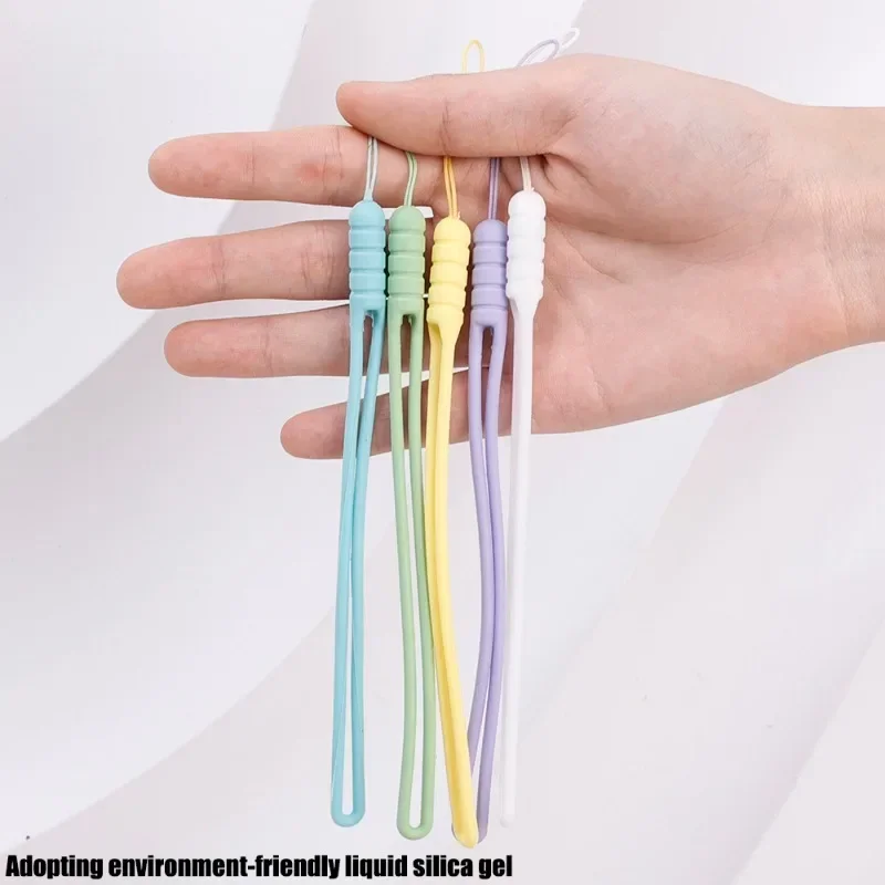 Wrist Straps Hand Lanyard Silicone Charms for Mobile Phone Camera ID Card Chain Cute Lanyard Keychain Keycord Hanging Rope