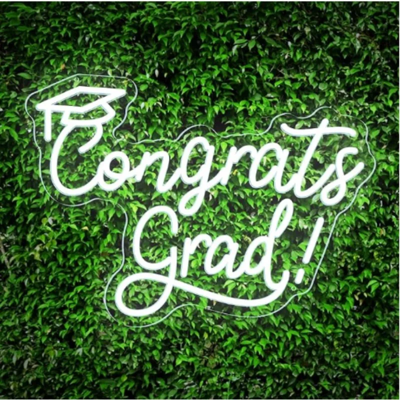 

Congrats Grad Neon Led Sign Bright Dimmable Graduation Party Decorations White Light Up Signs Class of 2024 School Home