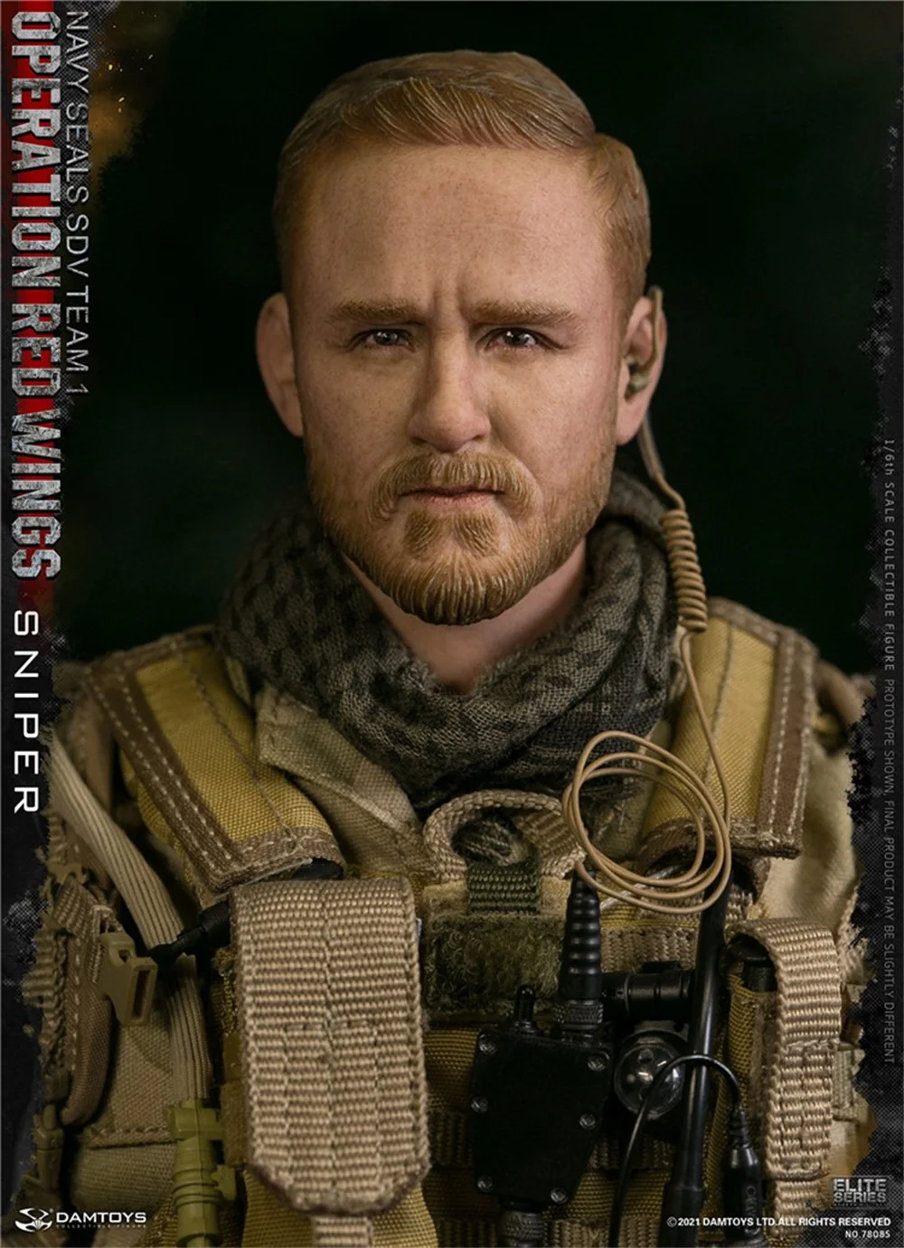 DAMTOYS 1/6 DAM 78085 Navy Seals SDV Team 1 Operation Red Wings Vivid Male Head Sculpture Carving Model For 12inch Action Figure