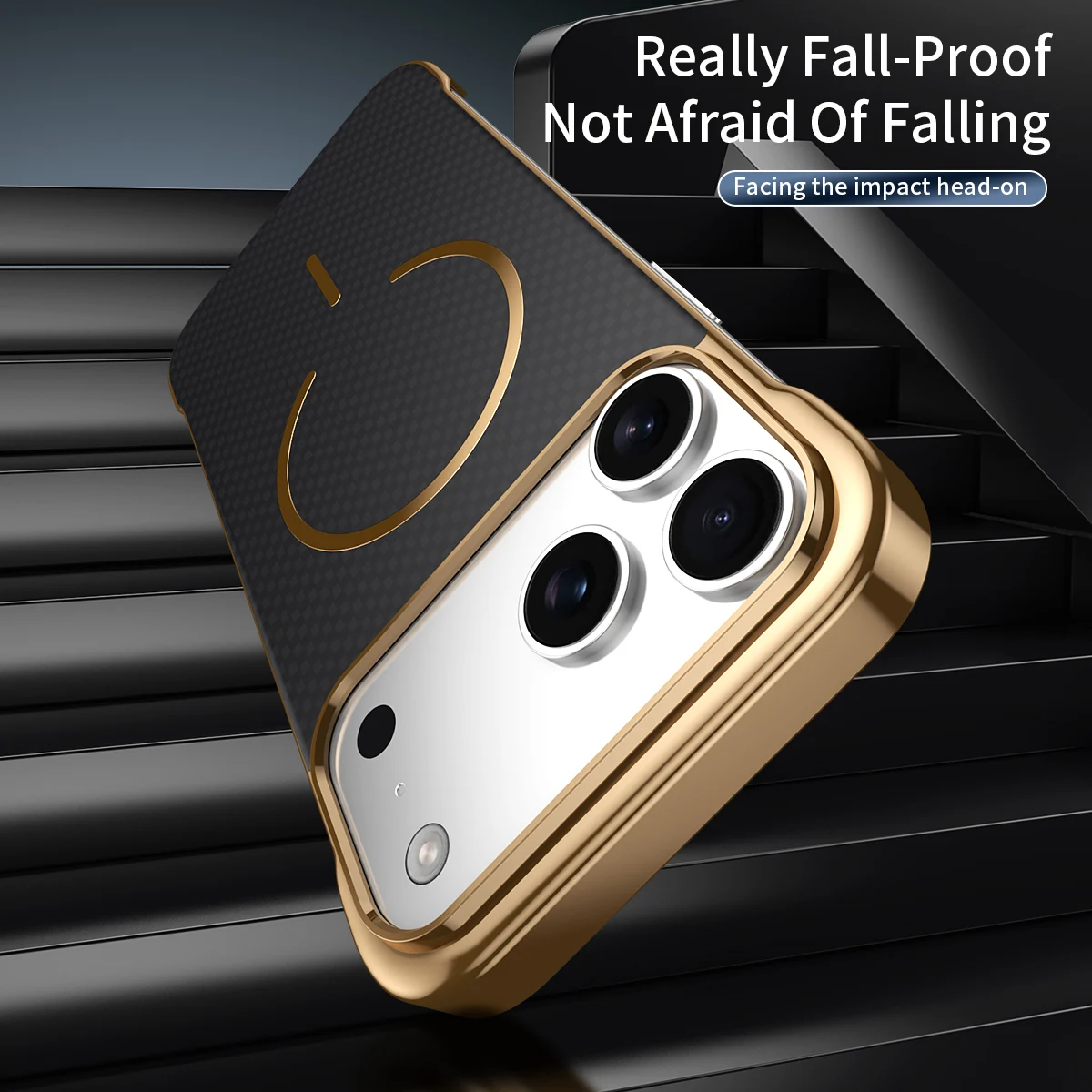 حافظة MagSafe فاخرة من ألياف الكربون بدون إطار لهاتف آيفون 17 برو ماكس 17 إير 17 كيفلر نمط غطاء شحن لاسلكي مغناطيسي