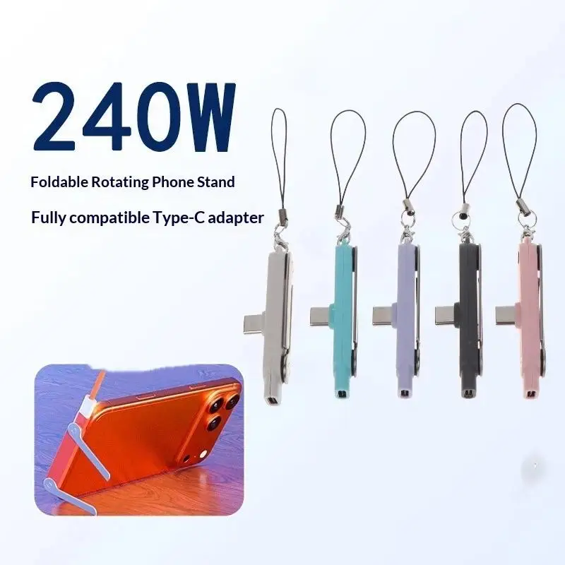 240W USB 2.0 USB C To Type C Phone Charging Bracket Adapter PD Fast Charging Type C Male To Type-C Female Convertor