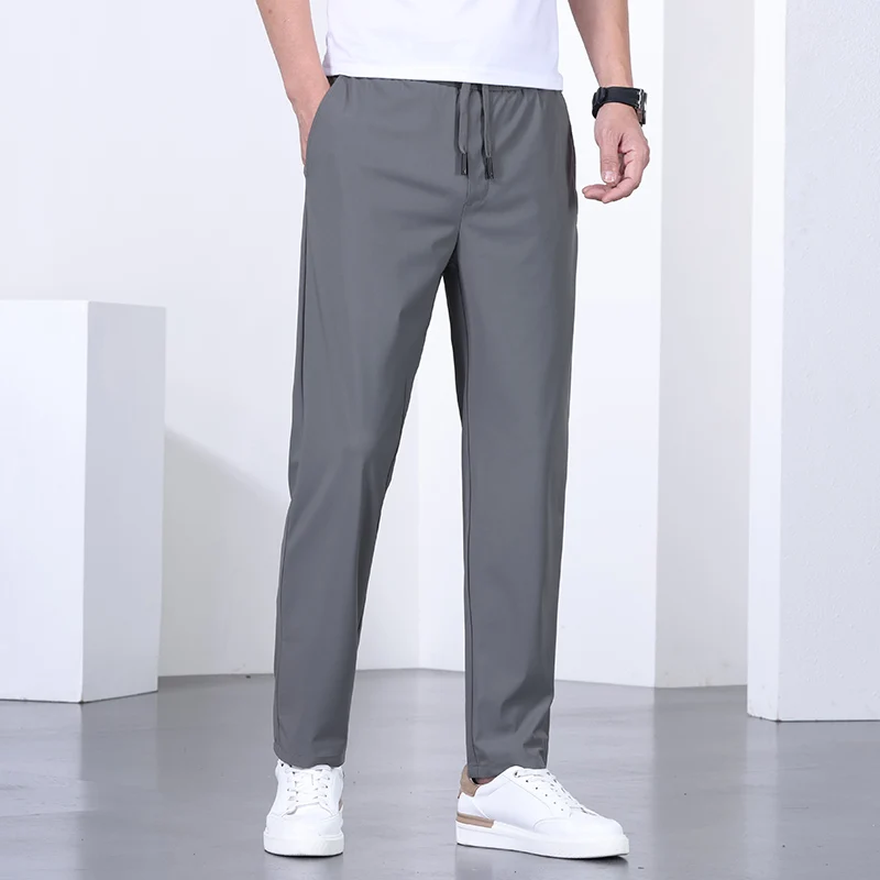 

Summer Thin Men's Casual Pants 3-in-1 Water Repellent Lightweight stretch Elastic waist Trousers Male brand clothing