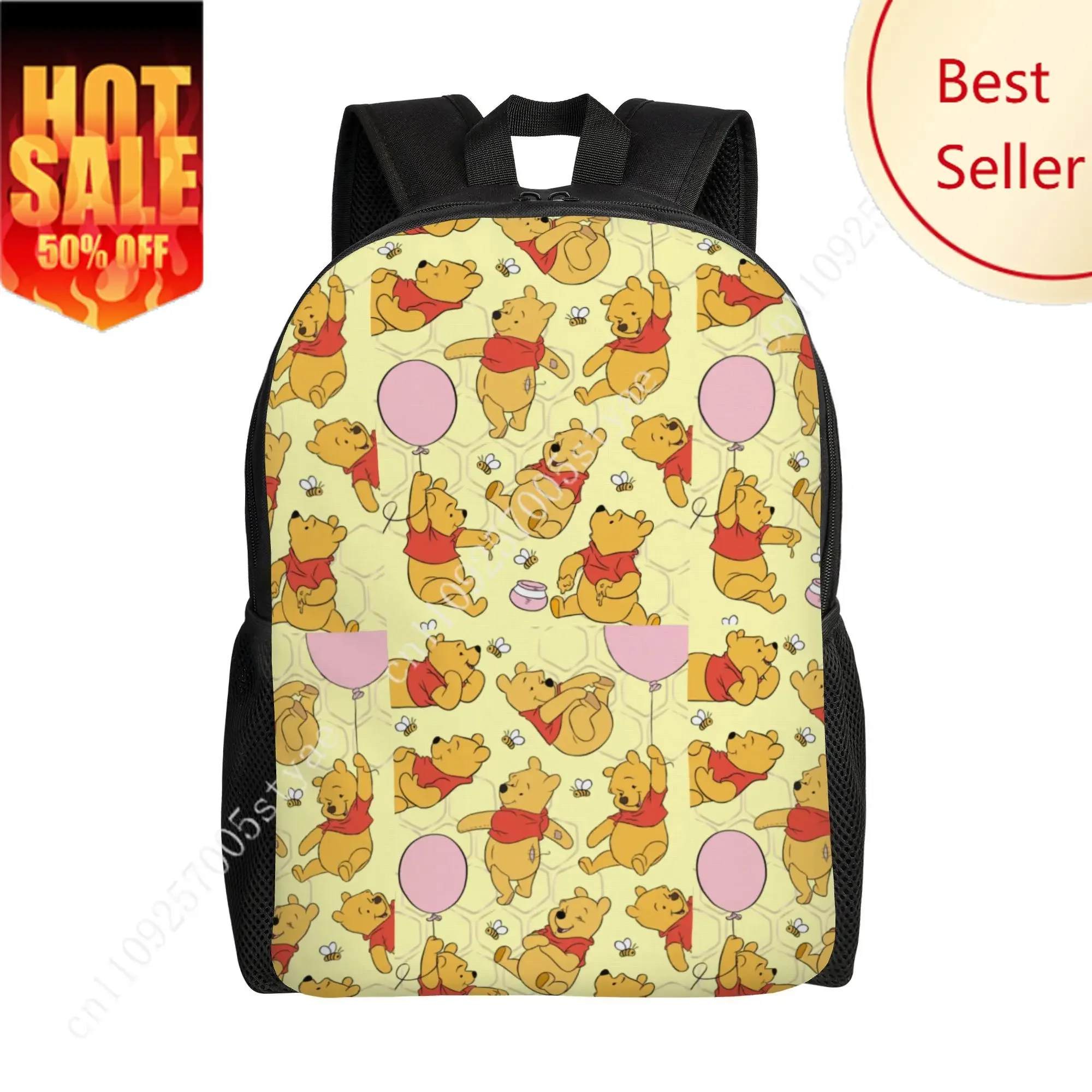 

Winnie The Pooh Classic Backpack Disney Cartoon Man Woman Decorate Fabric Bags Design Your Photo Logo Party Holiday Custom Gifts