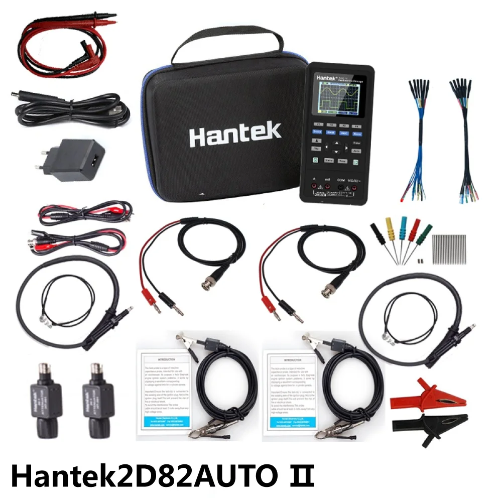 

Hantek 2d82auto цифровой автомобильный ручной осциллограф 4 в 1 + мультиметр 80 МГц источник сигнала диагностика 250 мс/с портативный
