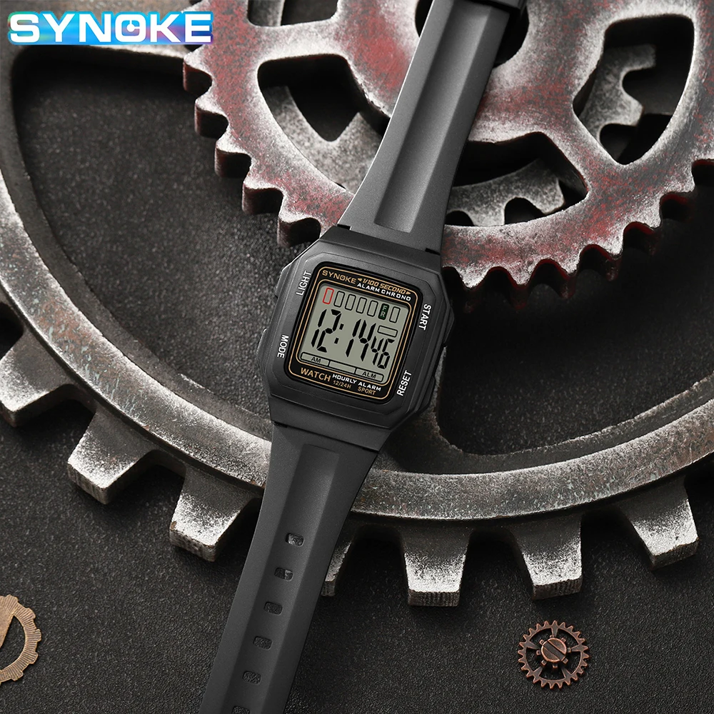 Sports Digital Watch for Men: Water-Resistant, Stopwatch- Stylish Square Design for Precision Timing & Durability