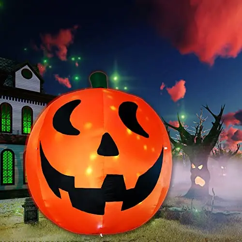 10 Feet Halloween Inflatable Giant Pumpkin Built-in LED Lights