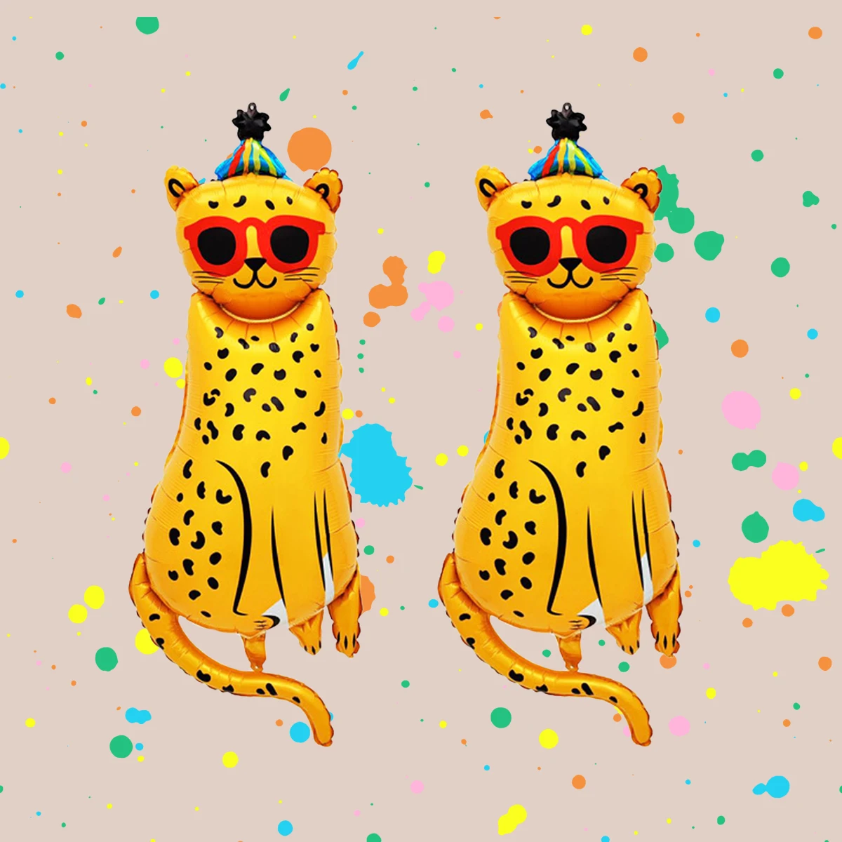 2 peças de balões gigantes de folha de alumínio com estampa de leopardo adequados para festa temática de animais da selva decoração de aniversário infantil