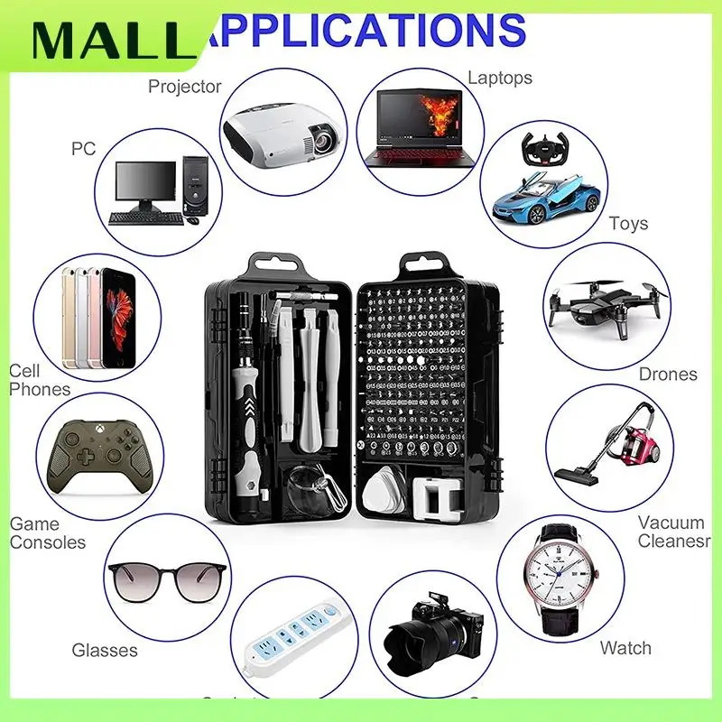 MALL Mini Precision Screwdriver Set Magnetic, 115 In 1 Electronic Repair Tool Kit For Iphone,Computer,Laptop,Ect.