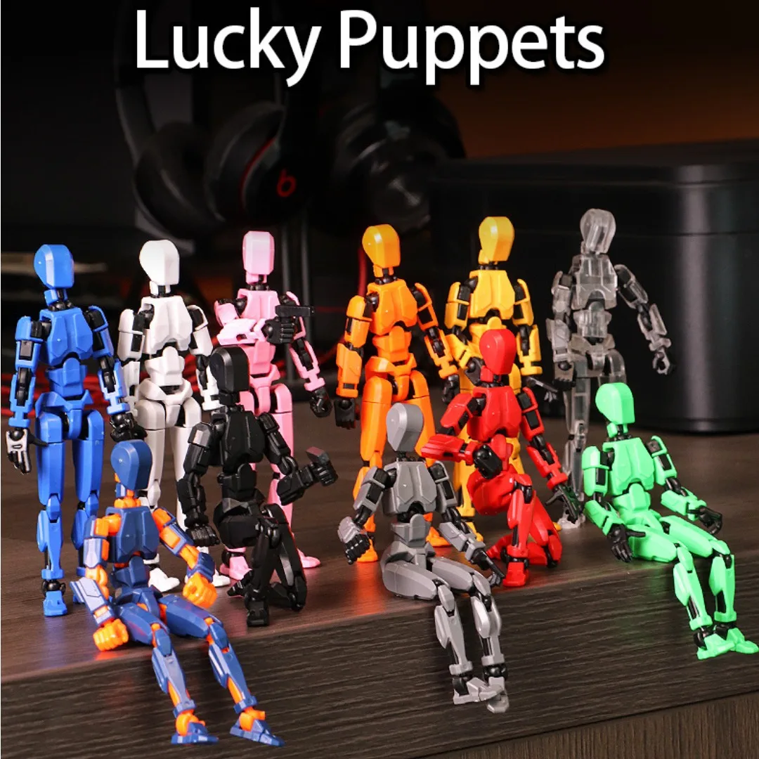 ألعاب الدمى المطبوعة ثلاثية الأبعاد من Lucky Puppets، مكعبات بناء، دمى دمية، ألعاب تخفيف الضغط