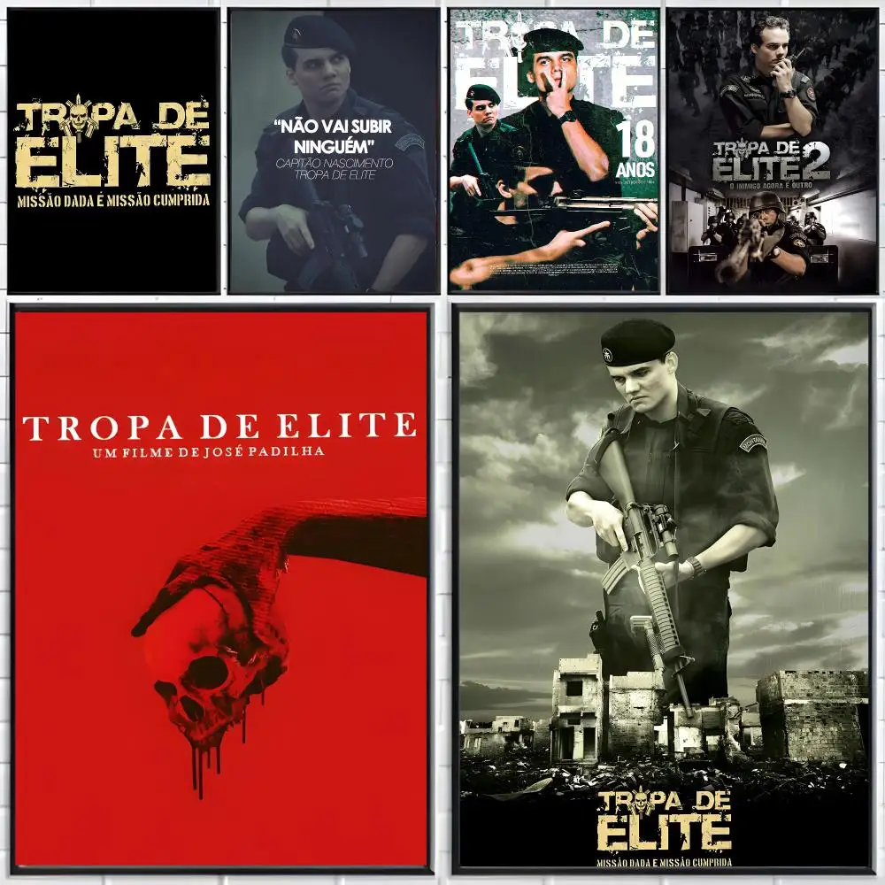 Gritty Action Film T-Tropa De Elite Poster Distinct Home Decor Concepts Chic Indoor Art Pieces