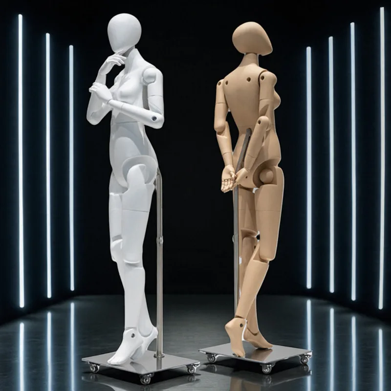 

Sports model props man station full body dummy running robot female movable joint model display stand