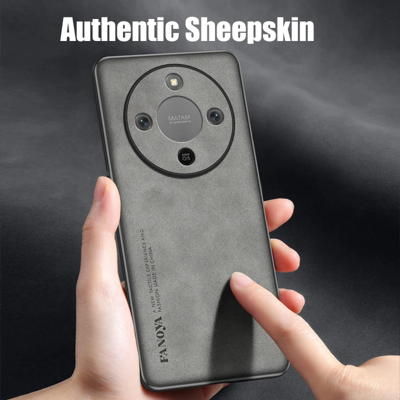 حافظة لهاتف Honor X70 مع عدسة حماية من جلد الخراف كوكه X70i X60i X60 GT X60 Pro غطاء من البولي يوريثان الناعم المقاوم للصدمات Funda