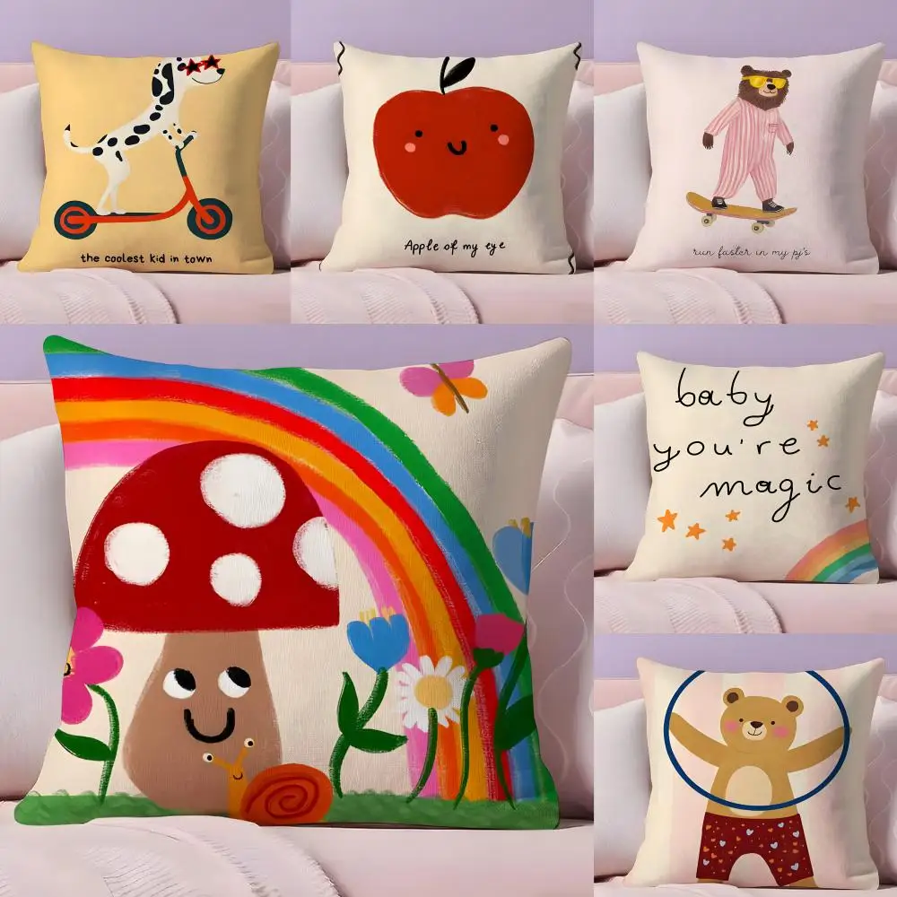 

Чехол для подушки с кроликами для детской комнаты, медведь, гусь, кролик, плюшевая ткань, мягкий двусторонний диван с принтом, теплый зимний домашний подарок, наволочка